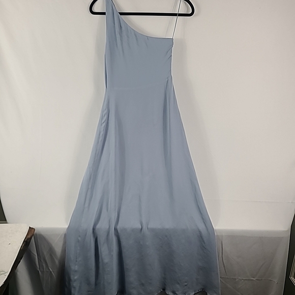 Reformation Evelyn One Shoulder Maxi Dress Light Blue Size 0 - Picture 8 of 9